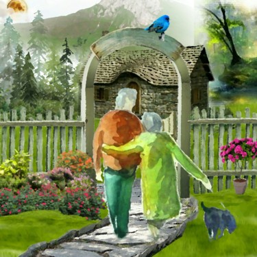 Digital Arts titled "Forever In Love" by Aileen Collins (The Java Girl Collection), Original Artwork, Collages
