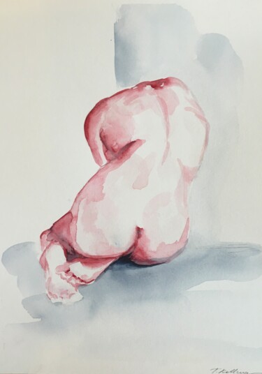 Malerei mit dem Titel "Nude Portrait Nr. 25" von Thekla Kellmann, Original-Kunstwerk, Aquarell