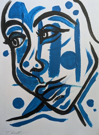 Malerei mit dem Titel "Face Nr.6" von Thekla Kellmann, Original-Kunstwerk, Acryl