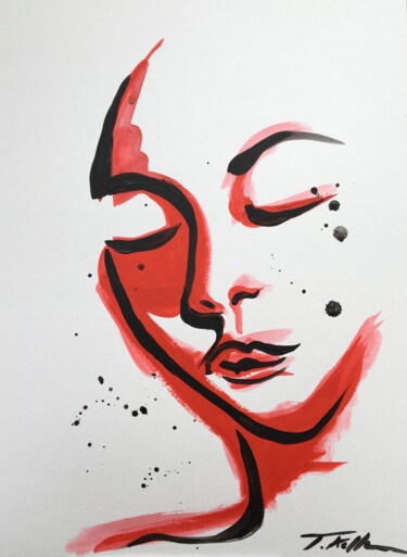Malerei mit dem Titel "Face Nr.9" von Thekla Kellmann, Original-Kunstwerk, Acryl