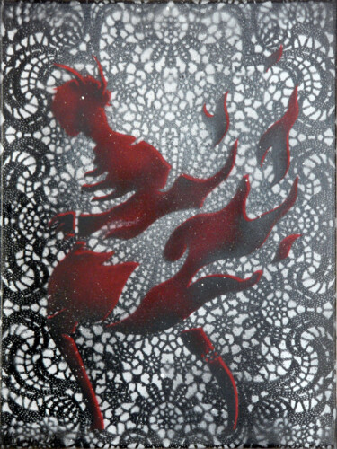 Картина под названием "incendie millénaris…" - Themroc, Подлинное произведение искусства, Рисунок распылителем краски Устано…