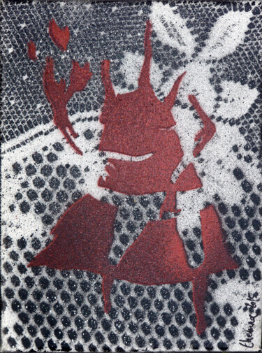 Картина под названием "Feu Follet" - Themroc, Подлинное произведение искусства, Рисунок распылителем краски Установлен на Де…
