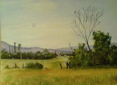 Painting titled "campagne" by Cedric Thenot, Original Artwork