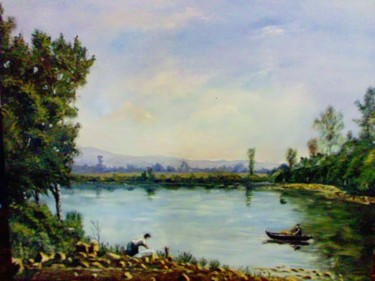 Painting titled "Paysage de Bourgogne" by Cedric Thenot, Original Artwork