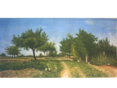 Painting titled "Allée des pommiers…" by Cedric Thenot, Original Artwork