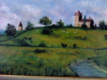 Painting titled "Le donjon de Montes…" by Cedric Thenot, Original Artwork