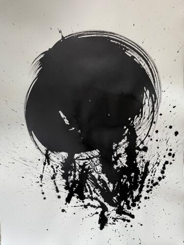 Dibujo titulada "noir" por Théo Crognier, Obra de arte original, Tinta