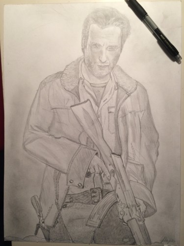 Drawing titled "The survivor" by Théo Plaza, Original Artwork, Pencil