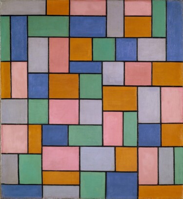 Painting titled "Composition en diss…" by Theo Van Doesburg, Original Artwork, Oil