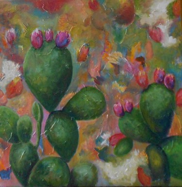 Painting titled "FIGUES DE BARBARIE" by Théodora Bernardini, Original Artwork, Oil