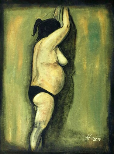Schilderij getiteld "Succumb" door Undarkpaint, Origineel Kunstwerk, Olie