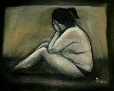 Painting titled "Suffer" by Undarkpaint, Original Artwork, Oil