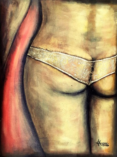 Painting titled "Sting" by Undarkpaint, Original Artwork, Textile fiber