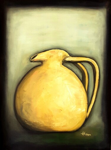 Painting titled "Yellow Pitcher" by Undarkpaint, Original Artwork, Oil