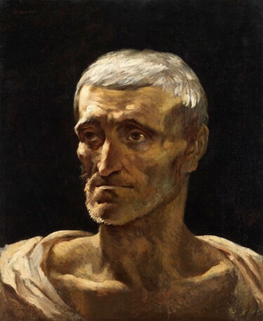 Pittura intitolato "Portrait d'un naufr…" da Théodore Géricault, Opera d'arte originale, Olio