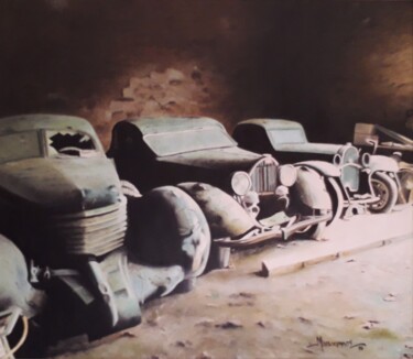 Painting titled "BUGATTI" by Theodoros Markopoulos, Original Artwork, Oil
