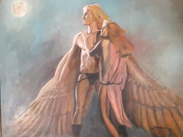 Картина под названием "Under the moonlight" - Θεοδωροσ Μαρκοπουλοσ, Подлинное произведение искусства, Масло