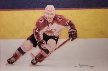 Malerei mit dem Titel "Hockey on ice" von Theodoros Markopoulos, Original-Kunstwerk, Pastell