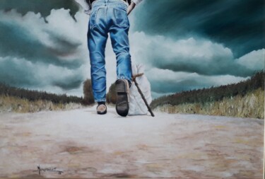 Картина под названием "Telegraph road2" - Θεοδωροσ Μαρκοπουλοσ, Подлинное произведение искусства, Масло