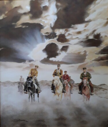 Pittura intitolato "TELEGRAPH ROAD 4" da Theodoros Markopoulos, Opera d'arte originale, Olio