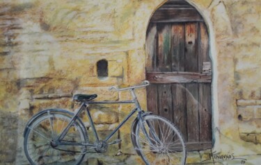 Ζωγραφική με τίτλο "Bicycle" από Θεοδωροσ Μαρκοπουλοσ, Αυθεντικά έργα τέχνης, Παστέλ