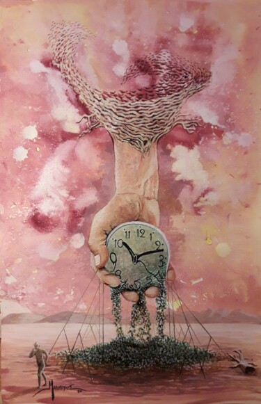 Pintura intitulada "Powdered time." por Theodoros Markopoulos, Obras de arte originais, Aquarela