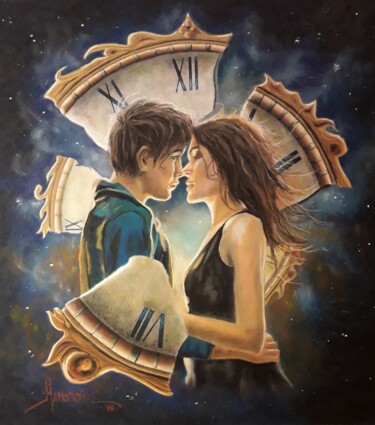 Malerei mit dem Titel "Lovers' time." von Theodoros Markopoulos, Original-Kunstwerk, Pastell