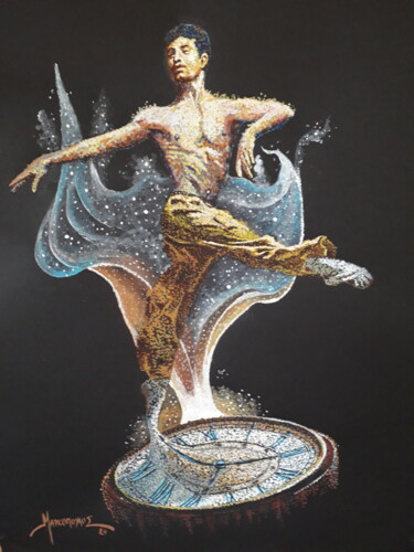 Ζωγραφική με τίτλο "Dancing time." από Θεοδωροσ Μαρκοπουλοσ, Αυθεντικά έργα τέχνης, Τέμπερα