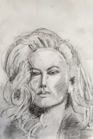 Drawing titled "Woman" by Theofilos Mpampoulis, Original Artwork, Pencil