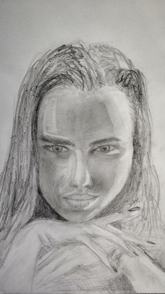 Drawing titled "Woman II" by Theofilos Mpampoulis, Original Artwork, Pencil