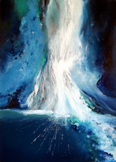 Painting titled "This is not a water…" by Théophile Delaine, Original Artwork, Oil