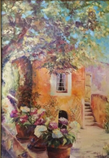 Peinture intitulée "Mas de Provence" par Thérèse Alba, Œuvre d'art originale, Huile