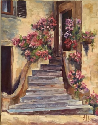 Peinture intitulée "L’entrée" par Thérèse Alba, Œuvre d'art originale, Huile
