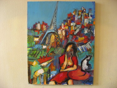 Painting titled "La tour Eiffel" by Esther, Original Artwork