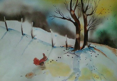 Painting titled "ENCHANTEMENT..." by Thérese Hanot, Original Artwork, Watercolor