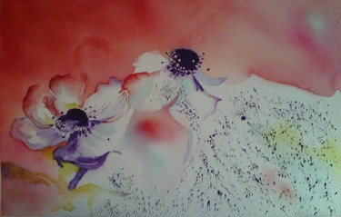 Pintura intitulada "POLLEN..." por Thérese Hanot, Obras de arte originais, Aquarela