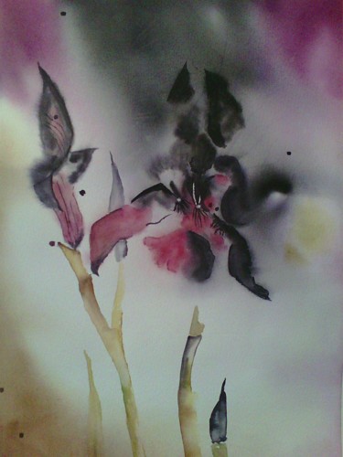 Painting titled "VOLUPTE" by Thérese Hanot, Original Artwork, Watercolor