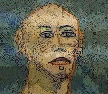 Painting titled "femme chauve" by Frederic Therisod, Original Artwork