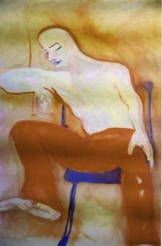 Painting titled "le pantalon bouge" by Frederic Therisod, Original Artwork