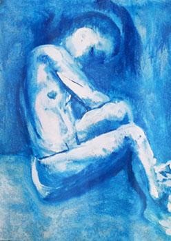 Peinture intitulée "blue aziz 1" par Frederic Therisod, Œuvre d'art originale