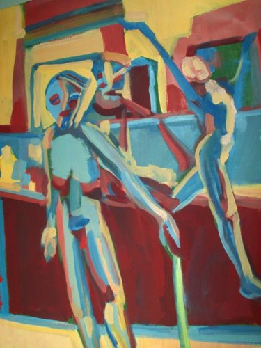 Peinture intitulée "dance in subway" par Frederic Therisod, Œuvre d'art originale