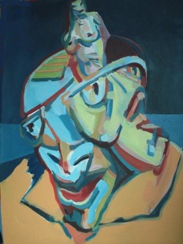 Painting titled "double face" by Frederic Therisod, Original Artwork