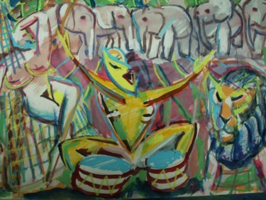 Painting titled "jungle" by Frederic Therisod, Original Artwork