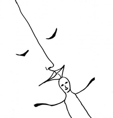 Disegno intitolato "naissance" da Frederic Therisod, Opera d'arte originale