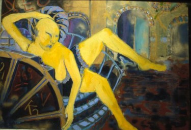 Painting titled "jaune hagen" by Frederic Therisod, Original Artwork