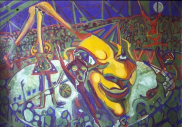 Painting titled "Le cirque nédjar" by Frederic Therisod, Original Artwork