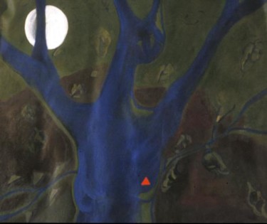 Peinture intitulée "arbre bleu nuit" par Frederic Therisod, Œuvre d'art originale