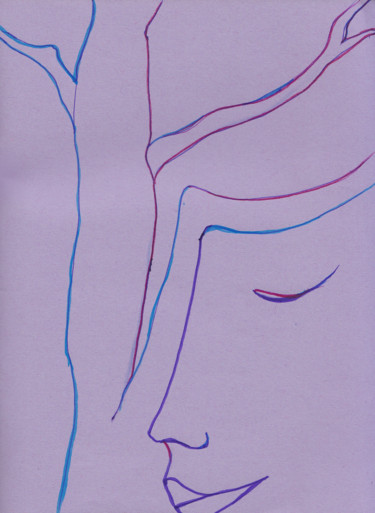 Peinture intitulée "arbreviolet.jpg" par Frederic Therisod, Œuvre d'art originale
