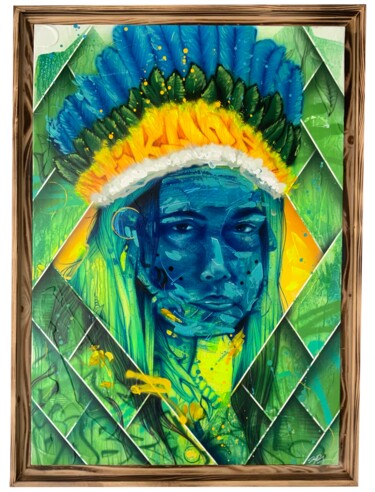 Peinture intitulée "Tikuna" par Loic Thiery, Œuvre d'art originale, Acrylique Monté sur Châssis en bois