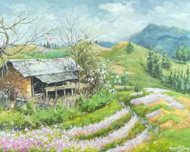 Painting titled "Chút nắng đầu đông…" by Thi Dung Nguyen, Original Artwork, Acrylic